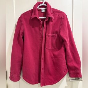 TNA Fleece Shirt Jacket - Raspberry Pink Aritzia
